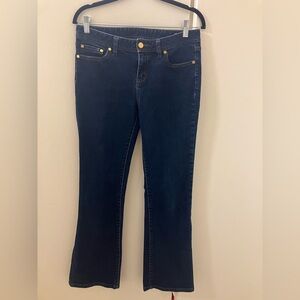 Tory Burch Blue Boot Classic Embroidered Logo Pocket Jeans Womens Sz 29